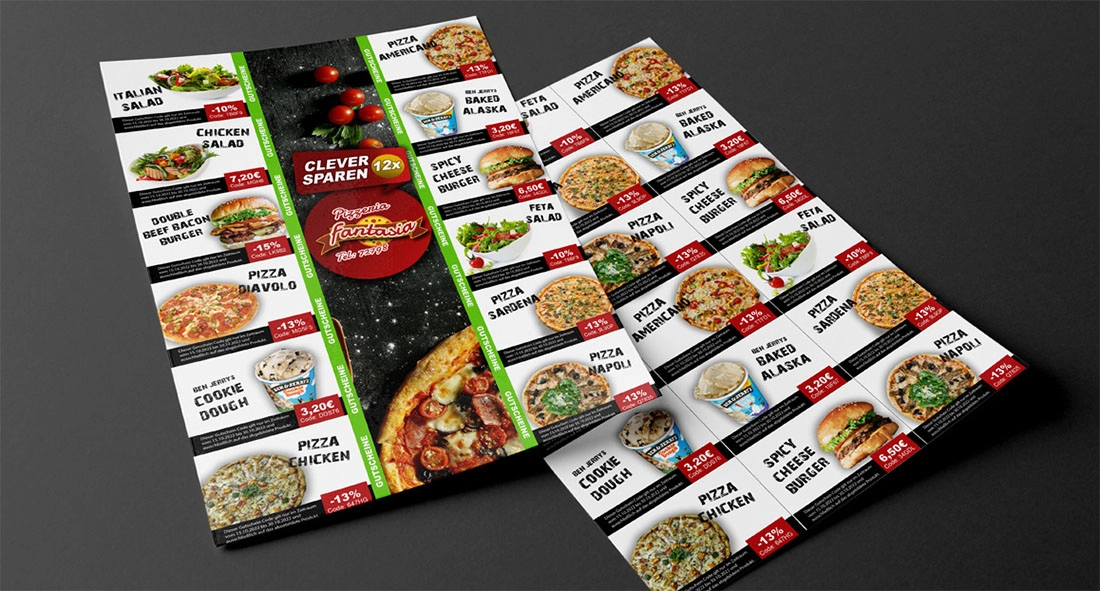 A4 coupon sheet with perforated discount coupons