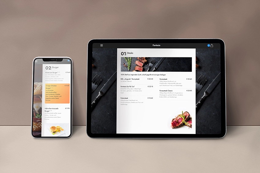 Demo-shop Infinity: de complete menukaart op één webpagina
