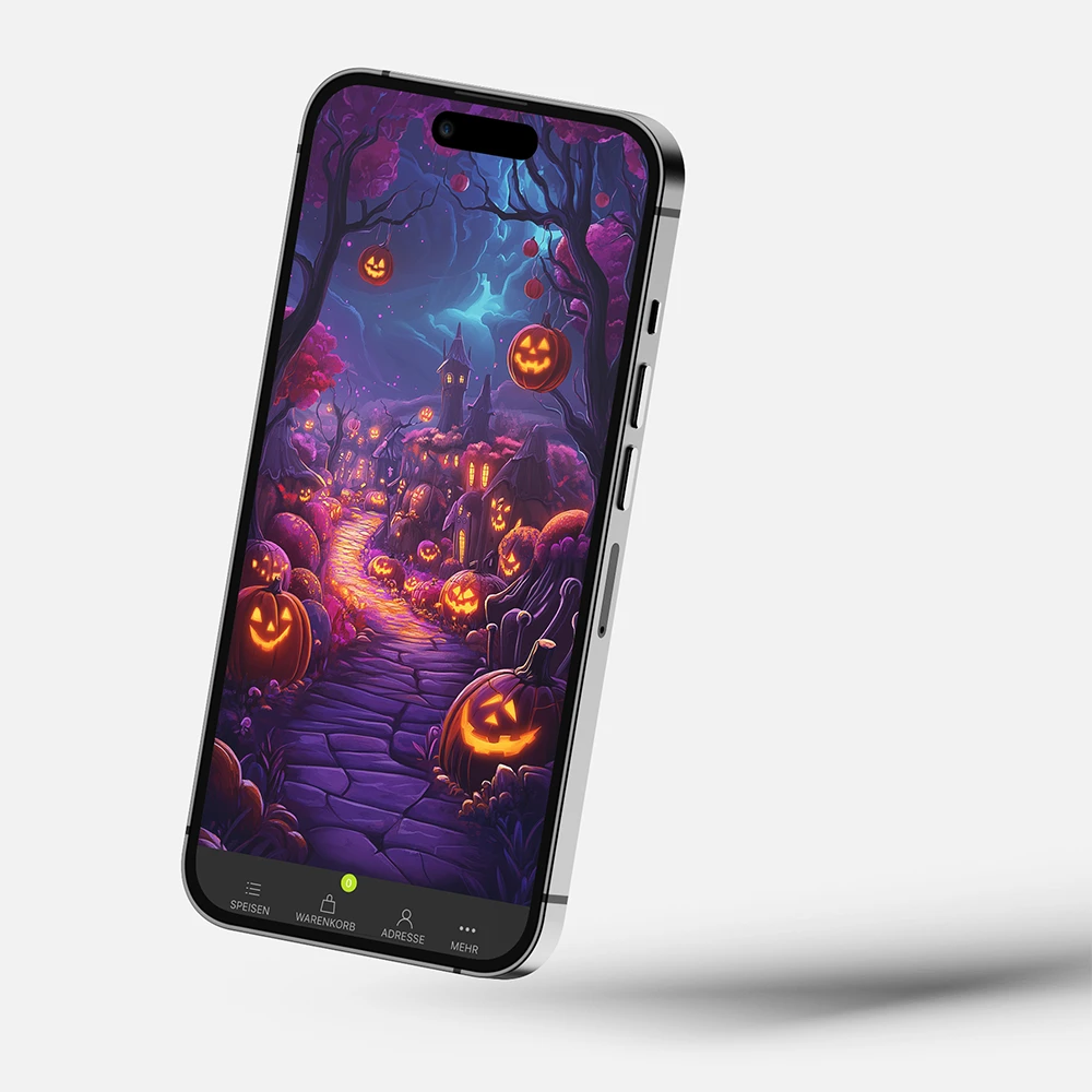 Halloween-Suchspiel: sieben Kürbisse mit versteckten Aktionen